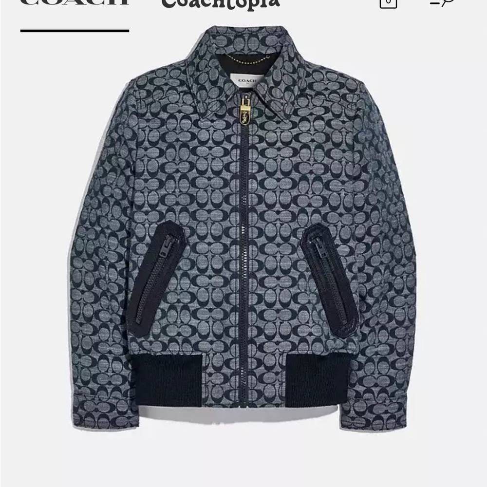 NWOT Coach 1941 Monogram Signature Canvas Chambray Blouson Jacket